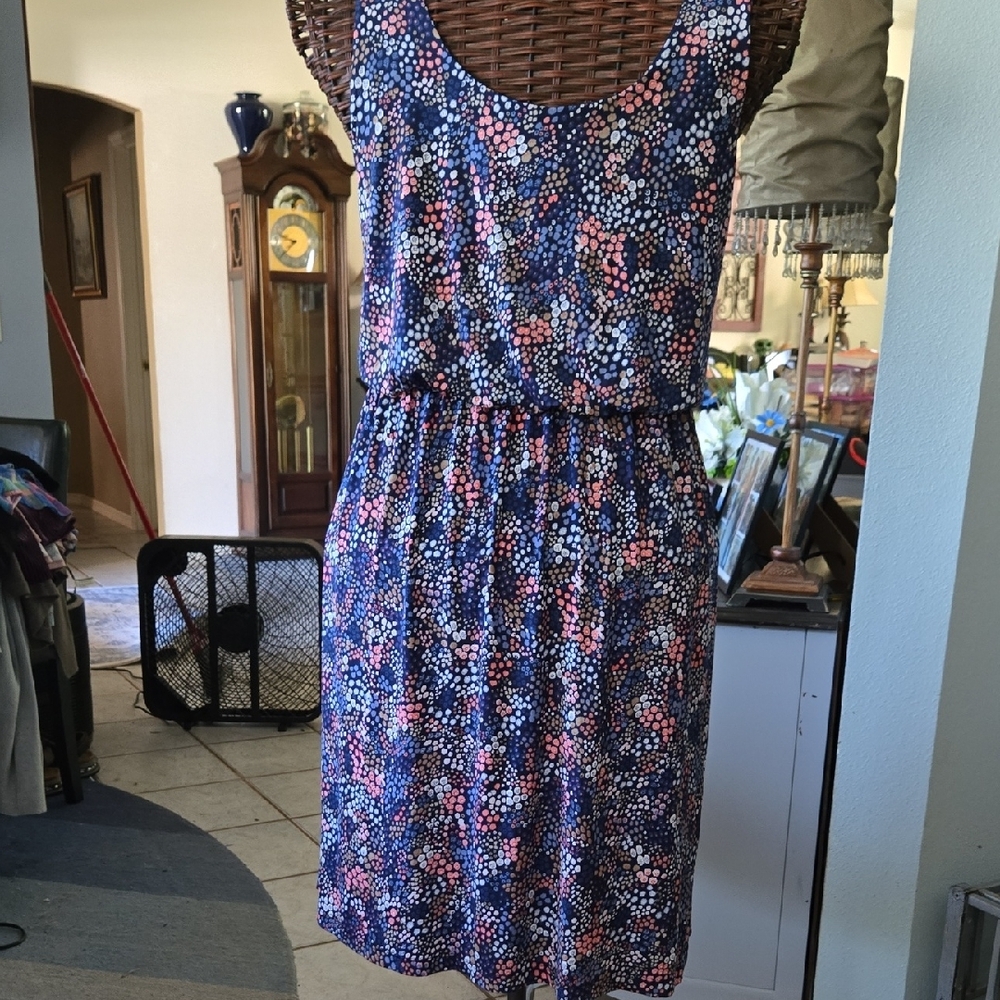 Kaileigh Ruffled Tiered Mini Dress in Purple and Blue - Picture 4 of 15